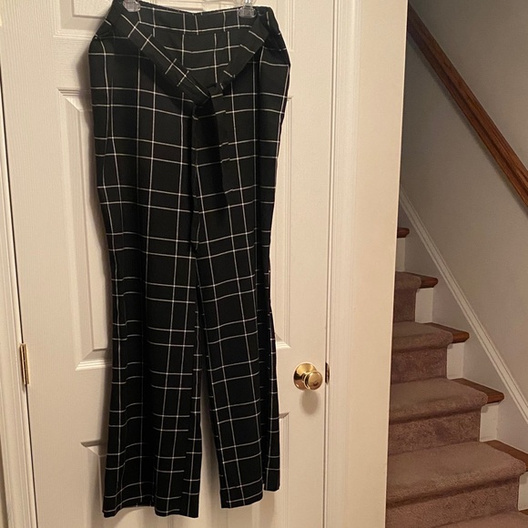Worthington Pants - Worthington Black and White Plaid Wide Leg Pants…size XL